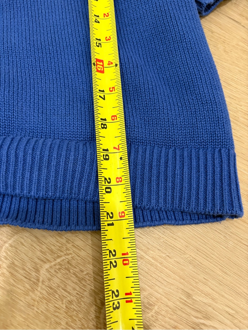 Quince 100% Cotton Sweater Tee in Sapphire Blue Size Medium - Picture 8 of 9